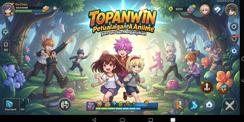 Tangkapan layar gameplay menarik dari TOPANWIN yang menunjukkan karakter anime beraksi.