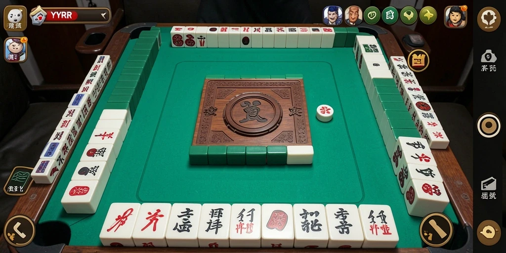 Tampilan gameplay menarik dari YYRR yang menampilkan papan Mahjong.